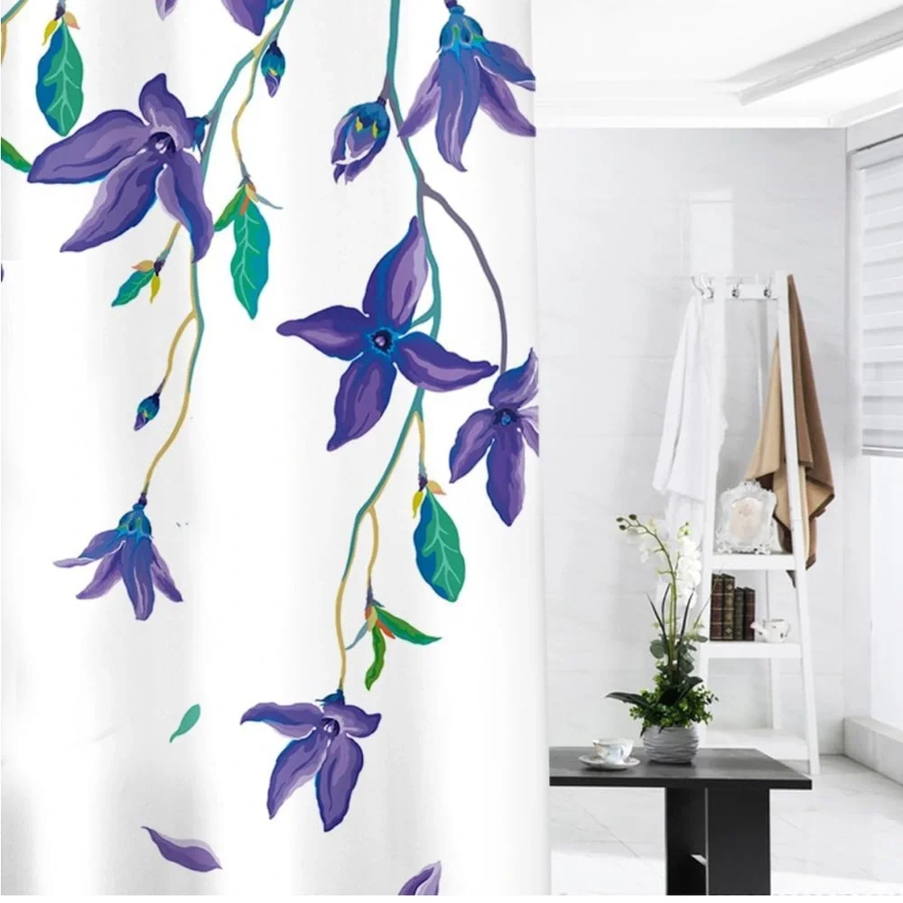 Elegant Purple Floral Shower Curtain